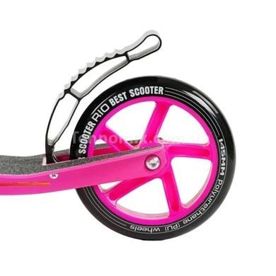 Самокат двухколесный с алюминиевым тормозом R-21071 Best Scooter Черный с розовым