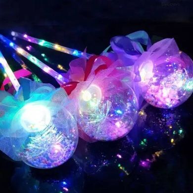 Шарик на палочке аксессуар на вечеринку Glow Sticks For Fairies Розовая ленточка