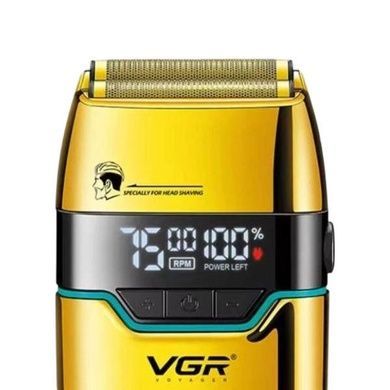 Электробритва аккумуляторная с двойным лезвием и 2 сменными насадками VGR V-350 GOLD Золото