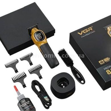 Триммер с четырьмя сменными насадками 8000RPM 1800mAh VGR V-886T GOLD Черный с золотым