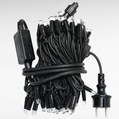 Гірлянда вулична лінійна 8м 80LED 220V wire still 4486 AND 9-5 Чорний дріт, синє світло