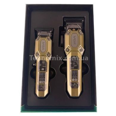 Комплект аккумуляторный триммер и машинка для стрижки волос VGR V-600&900 Золото