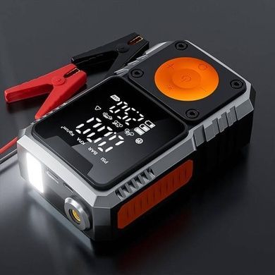 Компресор автомобільний акумуляторний зі змінними насадками та дисплеєм 15000 мАг DT-873 Чорний