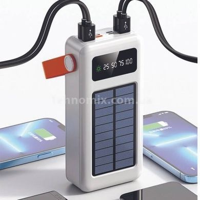 Power Bank із сонячною панеллю та проводами 180000 YM-641 CX Білий