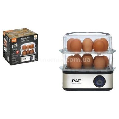 Яйцеварка электрическая автоматическая 500Вт Egg Boiler R.0073 RAF Серая с черным