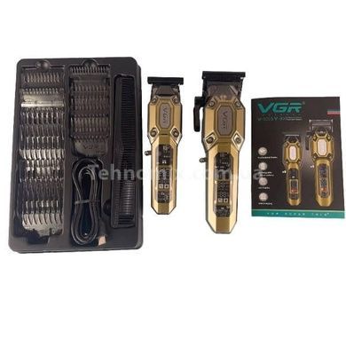 Комплект аккумуляторный триммер и машинка для стрижки волос VGR V-600&900 Золото