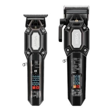 Комплект аккумуляторный триммер и машинка для стрижки волос VGR V-600&900 BLACK Черный
