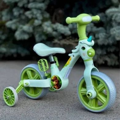 Велосипед дитячий зі страхувальними колесами знімними Best Trike JM-1071-9 Салатовий