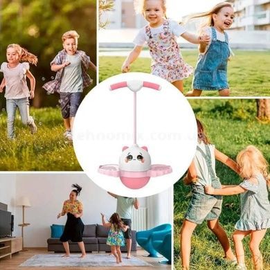 Мяч-прыгун Джампер с ручкой и LED-подсветкой Розовый