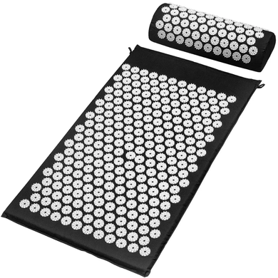 Акупунктурний масажний килимок Acupressure Mat Bed or of Nails Чорний