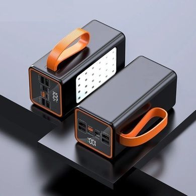 Power Bank 100000 mAh з ремінцем та ліхтарем YM-655 Чорний