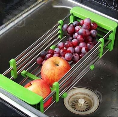 Багатофункціональна складна кухонна полиця Kitchen Drain Shelf Rack Зелена