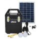 Портативна сонячна система Solar RT-903BT Радіо, Bluetooth колонка, вбудований акумулятор, 3 лампочки 3W
