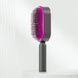 Массажная 3D расческа для волос Central Hollow Cushion Comb Серая с розовым