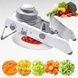 Тёрка-овощерезка с 18 сменными насадками MULTIFUNCTIONAL MANDOLIN SLICER A43 Белая с серым