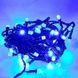 Гірлянда вулична лінійна 8м 80LED 220V wire still 4486 AND 9-5 Чорний дріт, синє світло