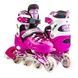 Ролики дитячі розсувні з повним комплектом захисту 34-37 Scale Sports Pink Яскраво-рожеві