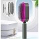 Массажная 3D расческа для волос Central Hollow Cushion Comb Серая с розовым