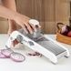 Тёрка-овощерезка с 18 сменными насадками MULTIFUNCTIONAL MANDOLIN SLICER A43 Белая с серым