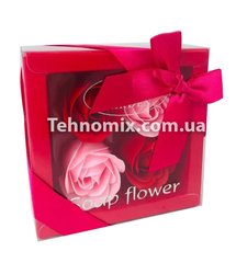 Подарочный набор с розами из мыла Soap Flower 4 шт Розовый