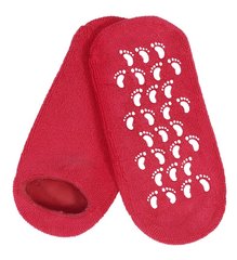 Зволожуючі гелеві шкарпетки для педикюру SPA Gel Socks № G09-12 червоні від 20 до 28см