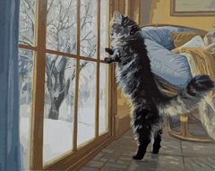 Картина по номерам VA-0648 "Кот у окна" 40*50см