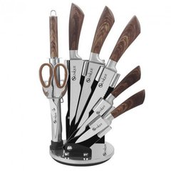 Набір ножів з підставкою з нержавіючої сталі UNIQUE UN-1833 9 предметів