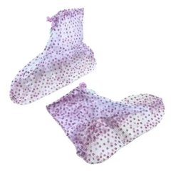Чехол для обуви от дождя с цветочками розовые размер М