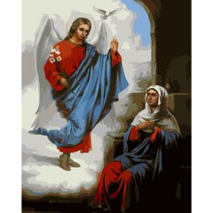 Картина по номерам Strateg ПРЕМИУМ Благовещение Пресвятой Богородицы с лаком размером 40х50 см (SY6694)