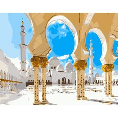 Картина по номерам Strateg ПРЕМИУМ Белая мечеть размером 40х50 см (DY113)