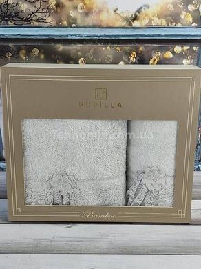 Полотенца Pupilla Romantik gri Пенье набор 2шт