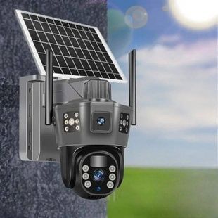 Камера видеонаблюдения наружная с солнечной панелью TP18 TD35 wifi Solar ptz 6MP v380pro Черная