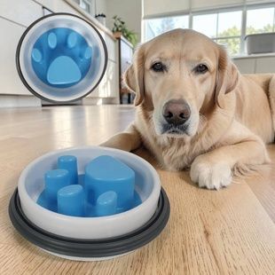 Годівниця для котів та собак із захистом від задухи Paw Perfect Блакитна