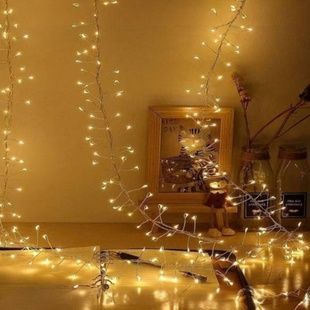 Гірлянда-штора Феєрверк 900LED 3x3м 220V Срібний дріт, тепле світло