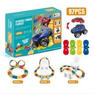 Трек гоночний 97 деталей із машинкою на батарейках Flixible Track Playset