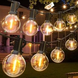 Гірлянда вулична світлодіодна зі з'єднувачем від мережі 10м 20LED 220V MA718 Чорна