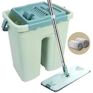 Швабра с ведром Scratch Cleaning Easy Mop с автоматическим отжимом на 10 л Зеленая