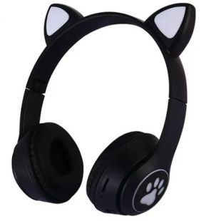 Беспроводные Bluetooth наушники с кошачьими ушками MZ 023 Черные
