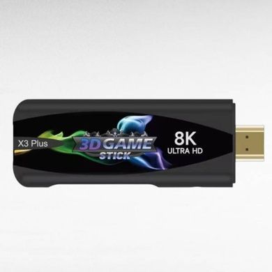 Игровая приставка с двумя джойстиками Game Stick X3 Plus Черная с белым