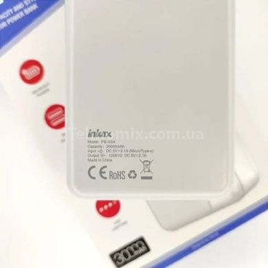 Power bank на два виходи 30000 mAh INKAX PB-03A Білий