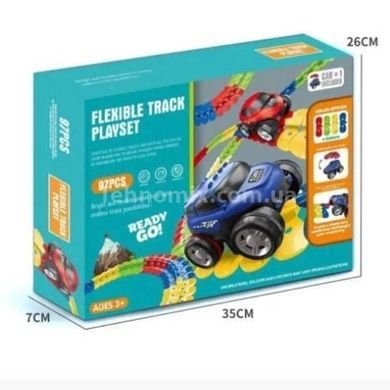 Трек гоночний 97 деталей із машинкою на батарейках Flixible Track Playset