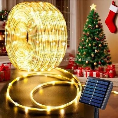 Гірлянда вулична світлодіодна Трубка із сонячною панеллю 10m 200LED LU994