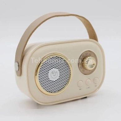 Караоке з мікрофоном на акумуляторі Ретро Bluetooth Бежевий
