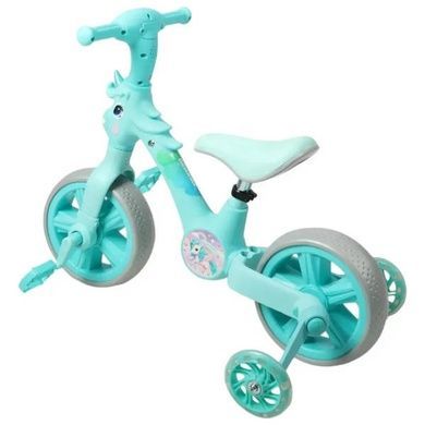 Велосипед дитячий зі страхувальними колесами знімними Best Trike JM-1071-9 Бірюзовий