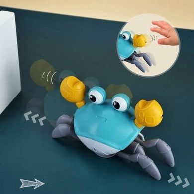 Интерактивная игрушка краб-беглец USB Бирюзовый