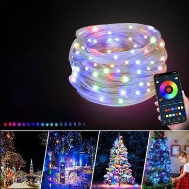 Стрічка світлодіодна з додатком для смартфона та пультом керування 10м USB Biom RGB 3939BT Біла