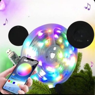 Стрічка світлодіодна з додатком для смартфона та пультом керування 10м USB Biom RGB 3939BT Біла