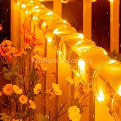Гірлянда вулична світлодіодна Трубка із сонячною панеллю 10m 200LED LU994