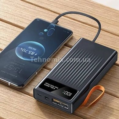 Power Bank 30000 mAh із вбудованими кабелями Type-C, Lightning, MicroUSB