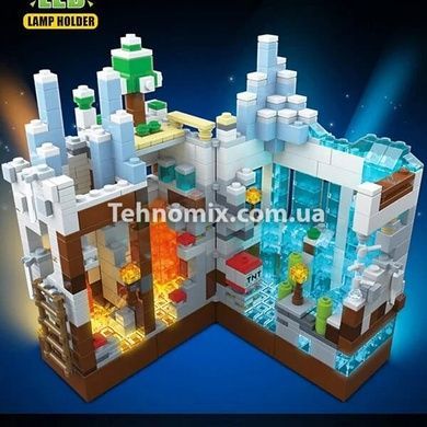 Конструктор Minecraft Замерзла Шахта з LED підсвічуванням 340 деталей Синій